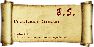 Breslauer Simeon névjegykártya